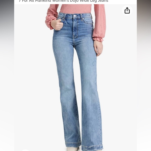 NWT 7 For All Mankind Women's Dojo Wide Leg Jeans In Blue Size 29 - Picture 4 of 16